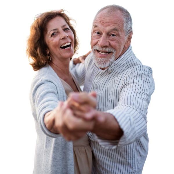 Happy Senior Couple Dancing in Manteca, CA